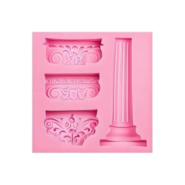 Imagem de Moldes de silicone de coluna romana grega, design clássico de pilar, para decoração de bolos, enfeite de cupcake, artesanato faça você mesmo, 9,4 x 10 cm
