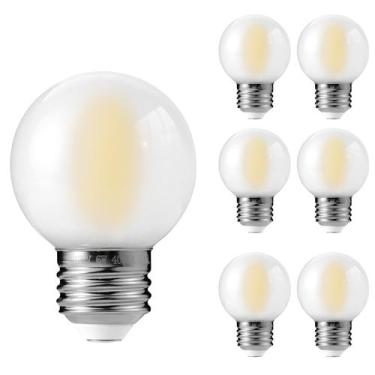 Imagem de Lâmpadas LED Globe Decoaui E26 G16.5 6W 4000K reguláveis, pacote com 6