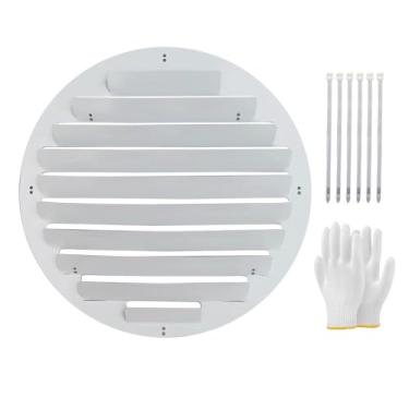 Imagem de MAAOBR Capa para unidade externa de ar condicionado com defletor, saída de ar em aço inoxidável, proteção contra sopro direto(Galvanized Steel - Round,16.9in)