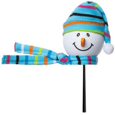 Imagem de Tenna Tops Antena de carro Topper/Antena Bola/Espelho Perigo/Desktop, Suporte de mola Bobble (boneco de neve azul claro chapéu de inverno)
