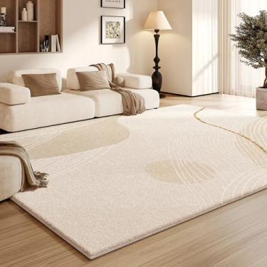 Imagem de Tapete decorativo para sala de estar, grande, estilo creme, para quarto, macio e fofo, para sala de estar, vestiário grosso (200x250 cm/A)