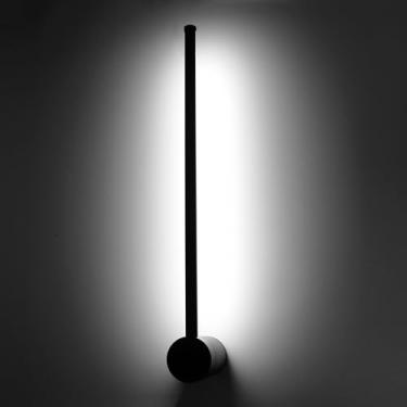 Imagem de Kawell Barra de luz de parede LED interna de 12 W Lâmpada de parede giratória moderna com fio preto para quarto sala de estar estudo de escada, branco frio