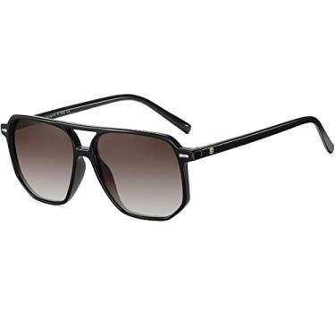 Imagem de DUCO Óculos De Sol Aviador Polarizados Quadrados Retrô Vintage Femininos E Masculinos Com Ponte Dupla Dc3001