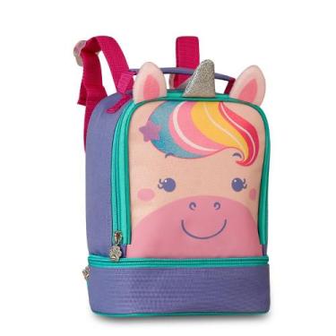 Imagem de Lancheira Térmica Dupla Clio Pets Unicórnio CP2655L, Lilás