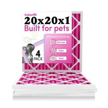 Imagem de Filtro de ar Colorfil 20x20x2 MERV 8 para forno AC, pacote com 4