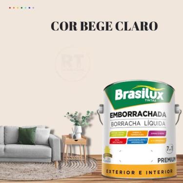 Imagem de Tinta Borracha Líquida Cor Marrom Para Parede 3,2l Acrílica Lavável An