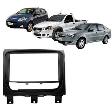 Imagem de Moldura Painel Central 2 Din Som Dvd Palio Weekend Adventure Attractive Trekking 2013 à 2020 Preto