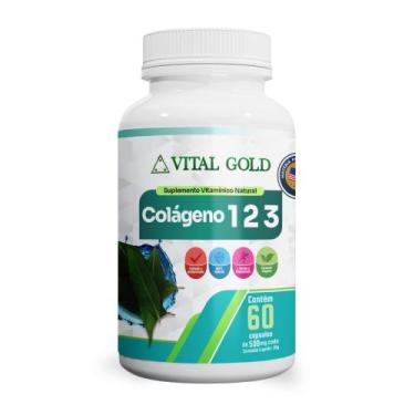 Imagem de COLÁGENO TIPO 123 - 500mg (60 Cápsulas) VITAL GOLD, 01 Unidade