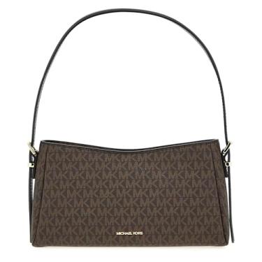 Imagem de Michael Kors Bolsa feminina Md Pouchette, Marrom/Branco, Einheitsgröße