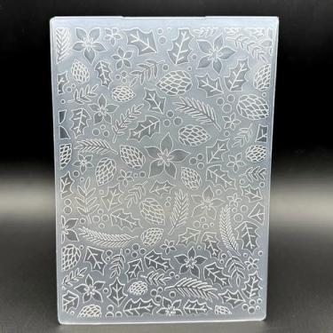 Imagem de Modelo de pasta de plástico em relevo, textura de folhas de pinha, 12 x 17 cm para fazer cartões, faça você mesmo, scrapbooking, papel, artesanato, artesanato, scrapbook, artes, decoração