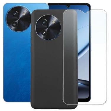 Imagem de TNKISRY Capa para Doogee Note 59 [6,7 polegadas], capa macia de TPU preto, posição precisa do orifício, protetor de tela filme temperado [2 unidades]