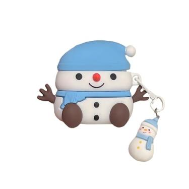 Imagem de Rertnocnf Capa compatível com Airpods Pro/Pro2, capa de fone de ouvido 3D fofo Kawaii com design de boneco de neve de Natal, acessórios portáteis, silicone macio, sem fio, protetor à prova de choque