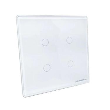 Imagem de Interruptor Nova Digital Branco 4 Botões Wifi E Rf 4X4