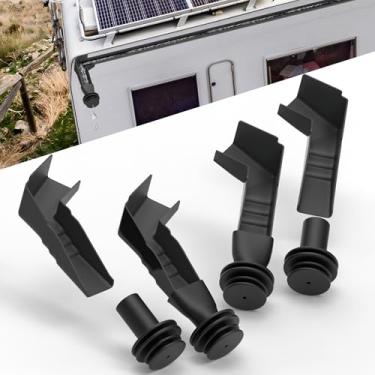Imagem de Wintcomfort Pacote com 4 bicos e tampas de calha para trailer, bicos de calha de trailer direcionam a água da chuva para longe dos lados esquerdo e direito do trailer, tampas de bico de calha de