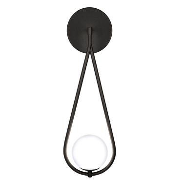 Imagem de Luminária Arandela Parede Gota Globo Vidro Quarto Cama Preto