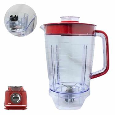 Imagem de Copo para Liquidificador compatível com Semp Easy LI6019 Vermelho Acrílico Resistente
