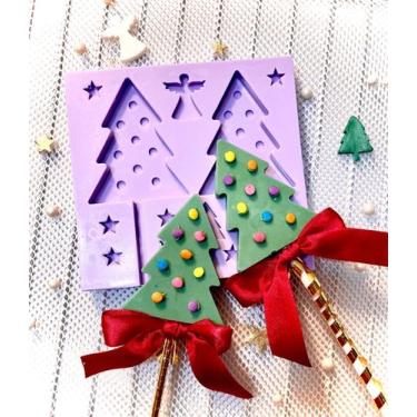 Imagem de Molde de silicone pirulito árvore de natal confeitaria l1 - CM