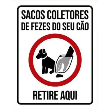 Imagem de Kit 10 Placas Sacos Coletores Fezes Seu Cão Retire Aqui