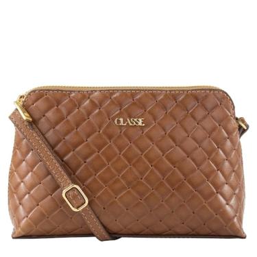 Imagem de Bolsa Feminina Pequena Classe Couro Crossbody Transversal, Nocciola co