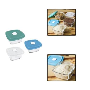 Imagem de Pote Marinex Facilita Vap Quadrada 300ml C/ Tampa Cor Sortida - Nadir