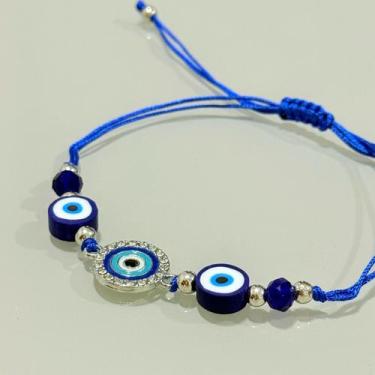 Imagem de Pulseira Olho Grego Azul Ajustável - Maria Pinho