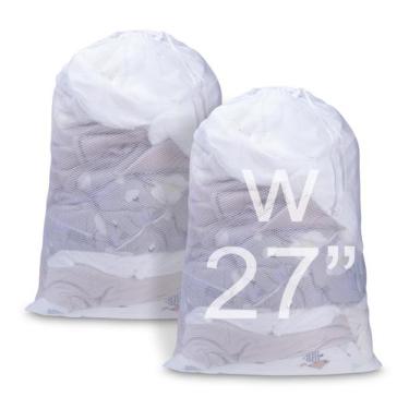 Imagem de Bolsa de roupa suja Meowoo Large Mesh 27 x 36 polegadas branca 2 unida