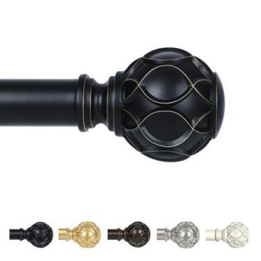 Imagem de Varão de cortina TANGWIN preto ajustável 45-115 cm Farmhouse