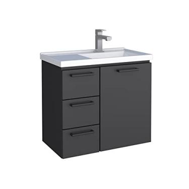 Imagem de Gabinete para banheiro com 3 gavetas Ameixa preto - Cozimax