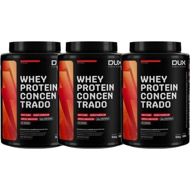Imagem de Kit 3X Whey Protein Concentrado - 900g Morango - Dux Nutrition-Masculino