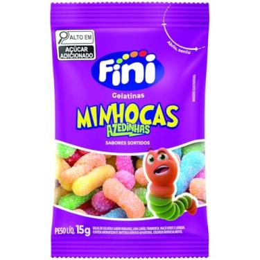 Imagem de Fini Balas De Gelatina Minhocas Cítricas Pocket Com 12 Unidades