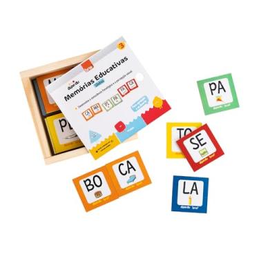 Imagem de BRW Jogo da Memoria Silabas Madeira 40 Pecas