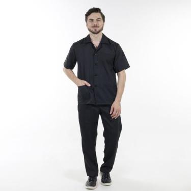 Imagem de Conjunto Masculino em Tecido Oxford para Serviços Gerais Jaleco Aberto