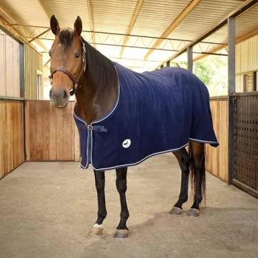 Imagem de Jeffers Cobertor térmico de lã Equine Elite, 169 cm – macio, ajuste ajustável, leve, fácil de cuidar, lençol de resfriamento com absorção de umidade com envoltório para pós-exercício, viagem para
