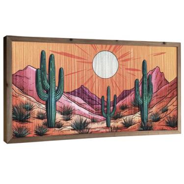 Imagem de Arte de parede e artesanato flangairy Cactus Arizona Desert 60x30cm