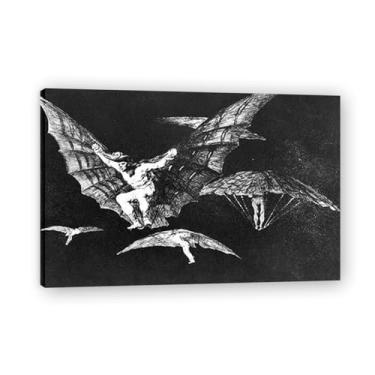 Imagem de A Way Of FlyingFrancisco De Goya Impressão em tela romântica espanhola - Obra-prima do influente pintor romântico 59,9 x 75 cm emoldurado