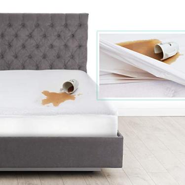 Imagem de Nestlé roupa de cama premium Cotton Terry colchão Protector - Hipoalergênico e RV Waterproof Curto Rainha colchão Protector - respirável e Noiseless Tampa