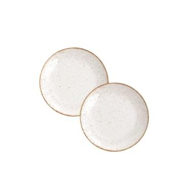 Imagem de Aparelho de Jantar Rústico Marrom Jogo de Pratos Rasos, Fundos e Sobremesa Opções (Kit 2 Pratos Fundos 22 cm)