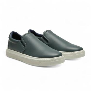 Imagem de Sapatenis Casual Masculino Polo London Club, Tênis Slip On Iate sem Cadarço Cano Baixo Couro Confort Premium (Marinho, BR, Adulto, Numérico, 38)