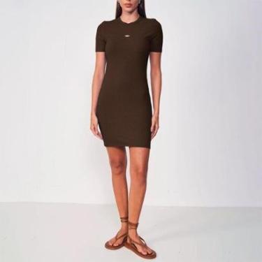 Imagem de Vestido Curto Colcci Canelada Mini Flag Feminino-Feminino