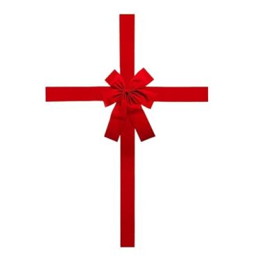 Imagem de Nishiyuenyi Laço decorativo para porta, guirlanda de Natal, multiuso, para decoração de fundo, lareira, entrada, feriados e aniversários.