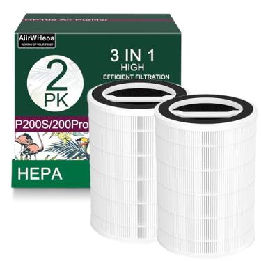 Imagem de Pacote com 2 filtros de substituição P200S/P200 Pro para purificador de ar WELOV P200S/P200 Pro, HEPA 3 em 1 e filtro de carvão ativado de alta eficiência para fumaça, pelos, pólen, poeira, odores