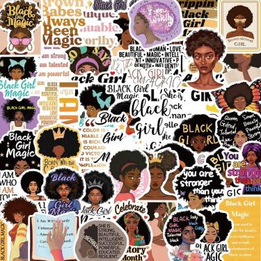 Imagem de Pacote de adesivos Black Girl Magic, 50 peças de vinil impermeável