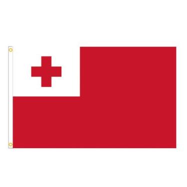 Imagem de Bandeira Tonga 90x150 cm 100% poliéster com cruz vermelha - Yiweisai