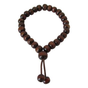 Imagem de Pulseira Japamala 27 Contas - Madeira Escura - Castelo Artesanal