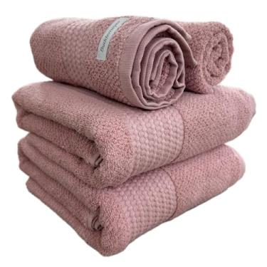 Imagem de Jogo De Banho Gigante Buddemeyer Amare Extra Soft 100% Algodão Toalha Banhão Alta Absorção Macia Grande 4 Peças (Rosa 1354)