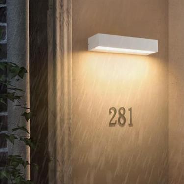 Imagem de GZZBMY Lâmpadas de parede LED para exterior IP65 à prova d'água alumínio lâmpada de parede externa moderna longa iluminação de parede interior/exterior para terraço sala de estar corredor escada (luz