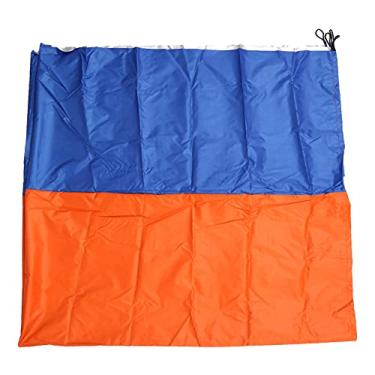 Imagem de Toldo de isolamento multiuso à prova de areia à prova d'água Praia Tapete de acampamento para exterior (Duas cores (azul-laranja))