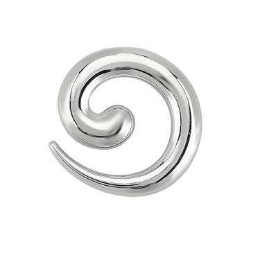 Imagem de Broche de caracol espiral dourado para mulheres e homens, minimalista, redondo, torção, lapela, alfinetes, dança, banquete, vestido, camisa, acessórios de roupas, Medium, Metal, Zircônia cúbica