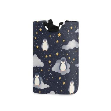 Imagem de Blueangle Cesta de roupa suja dobrável e fofa com alças – Saco de cesto de roupa suja dobrável à prova d'água | Solução de armazenamento de roupas que economiza espaço para dormitório doméstico (149)