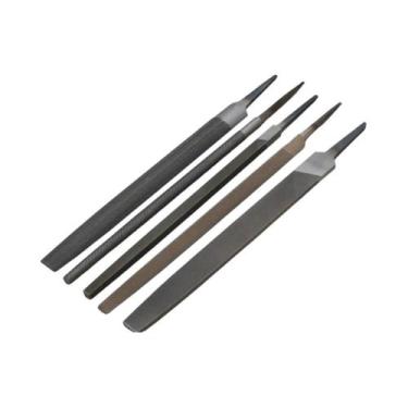 Imagem de Conjunto De Limas Industriais De Aço De 6 Polegadas 5 Peças: Chata, Re